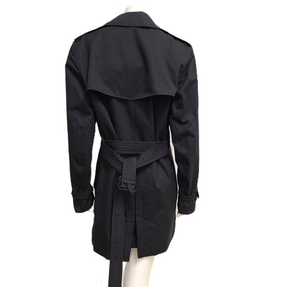Burberry Women's Short Kensington Heritage Trench Coat Black Sz 12 / L LATEST - Picture 10 of 16